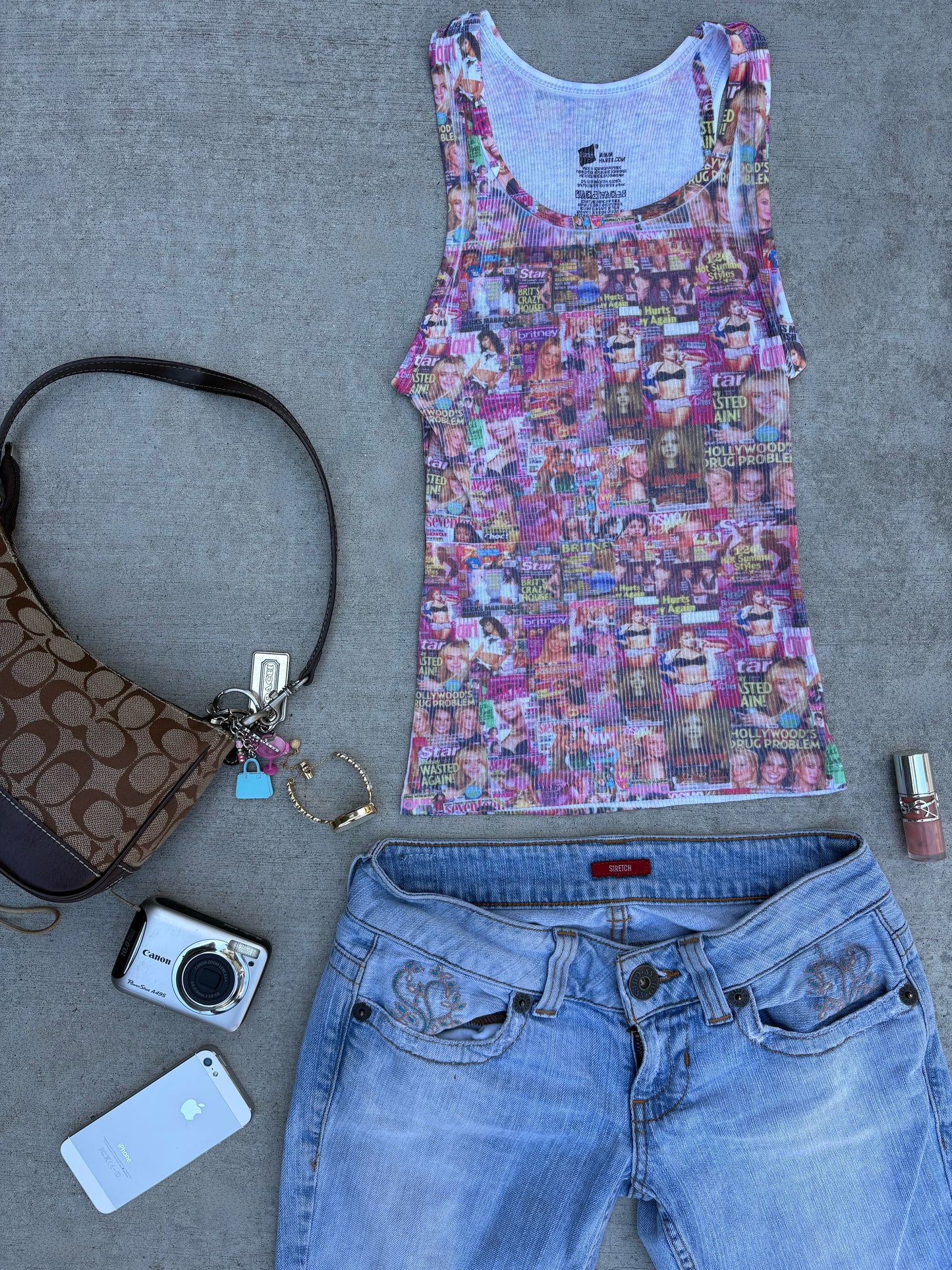 y2k magazine collage baby tank